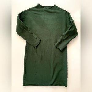 Frank & Eileen Izzie Sweatshirt Dress Large Green Long Sleeve Cotton Dark READ